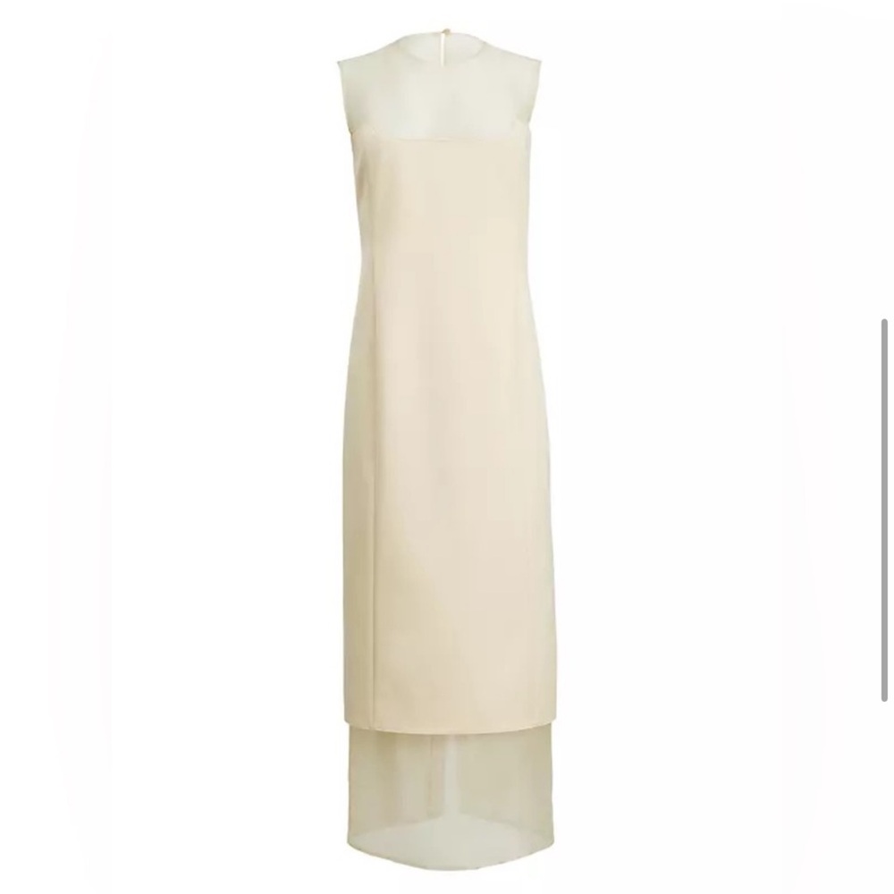 KHAITE Dissa cotton-blend crepe and tulle midi dress - Picture 5 of 9